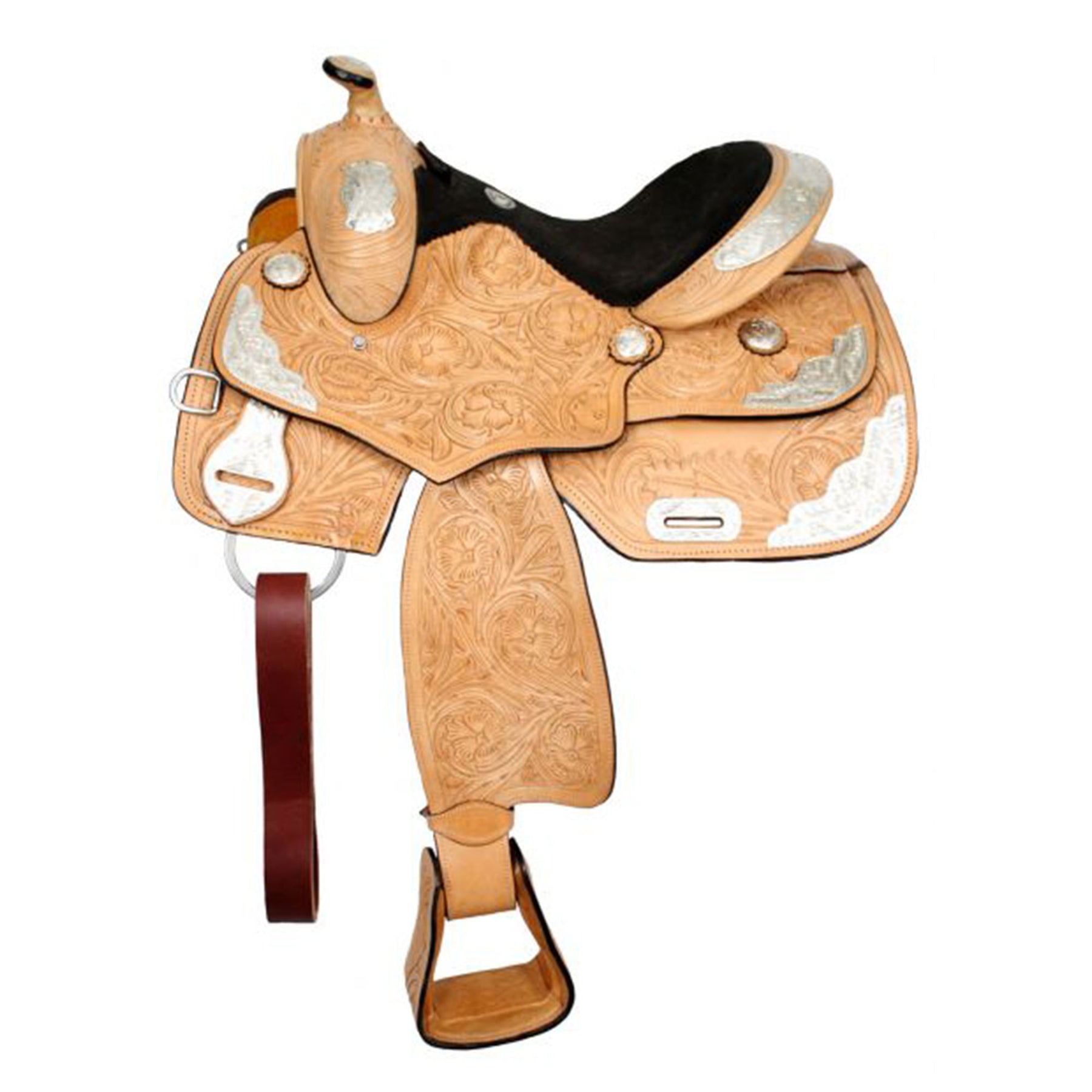 14" Fully Tooled Double T Youth Show Saddle