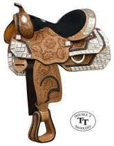 13" Double T fully tooled Youth / Pony show saddle with silver