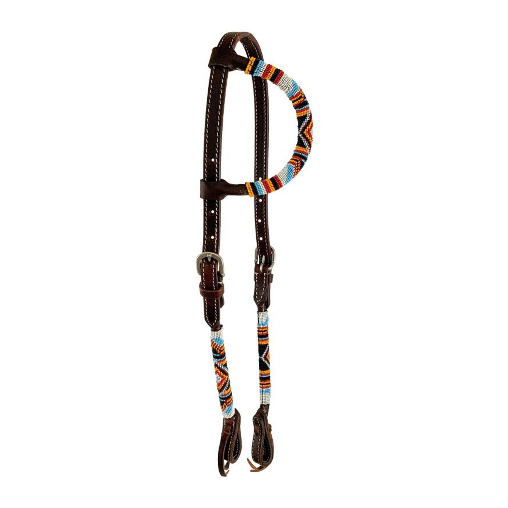 Showman Beaded One Ear Headstall with Southwest Design
