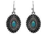 Western Navajo Style Concho Turquoise Dangle Earrings