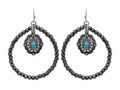 Western Silver Tone Najova Beaded Hoop Earrings