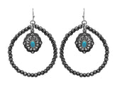 Western Silver Tone Najova Beaded Hoop Earrings