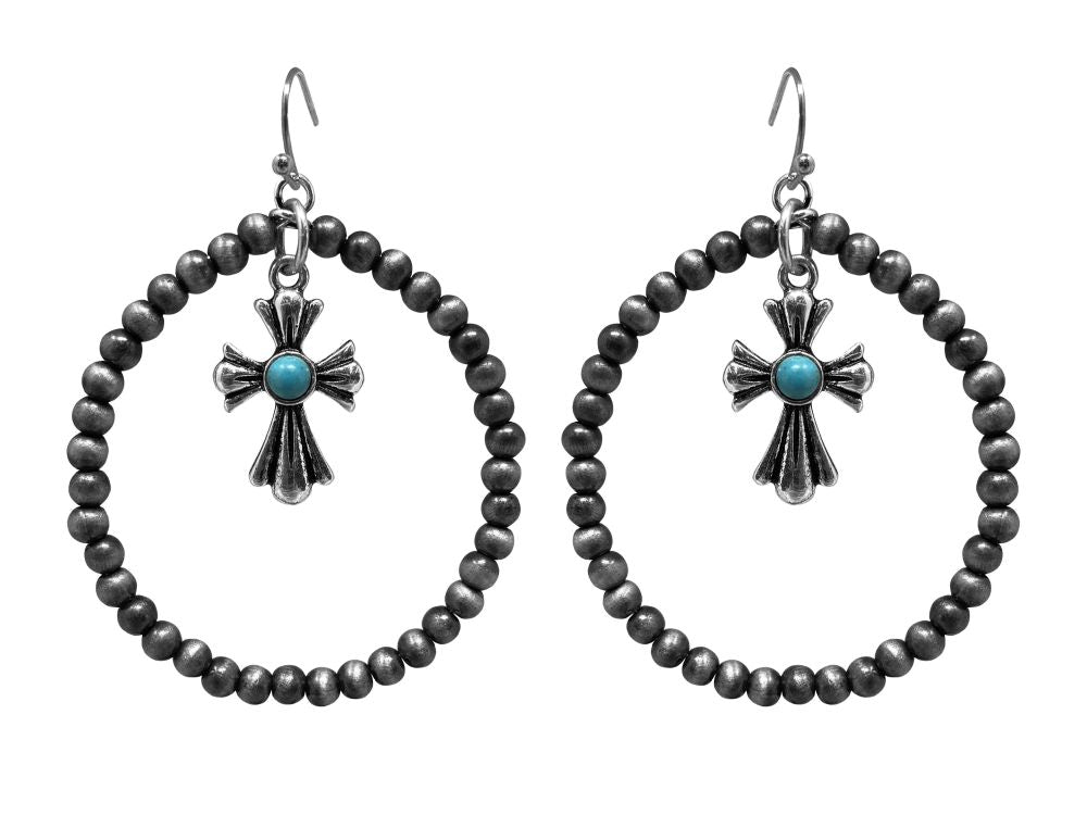 Western Najova Beaded Hoop Earrings