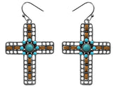 Cross Dangle earrings with hook back