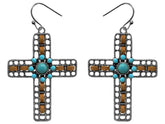 Cross Dangle earrings with hook back