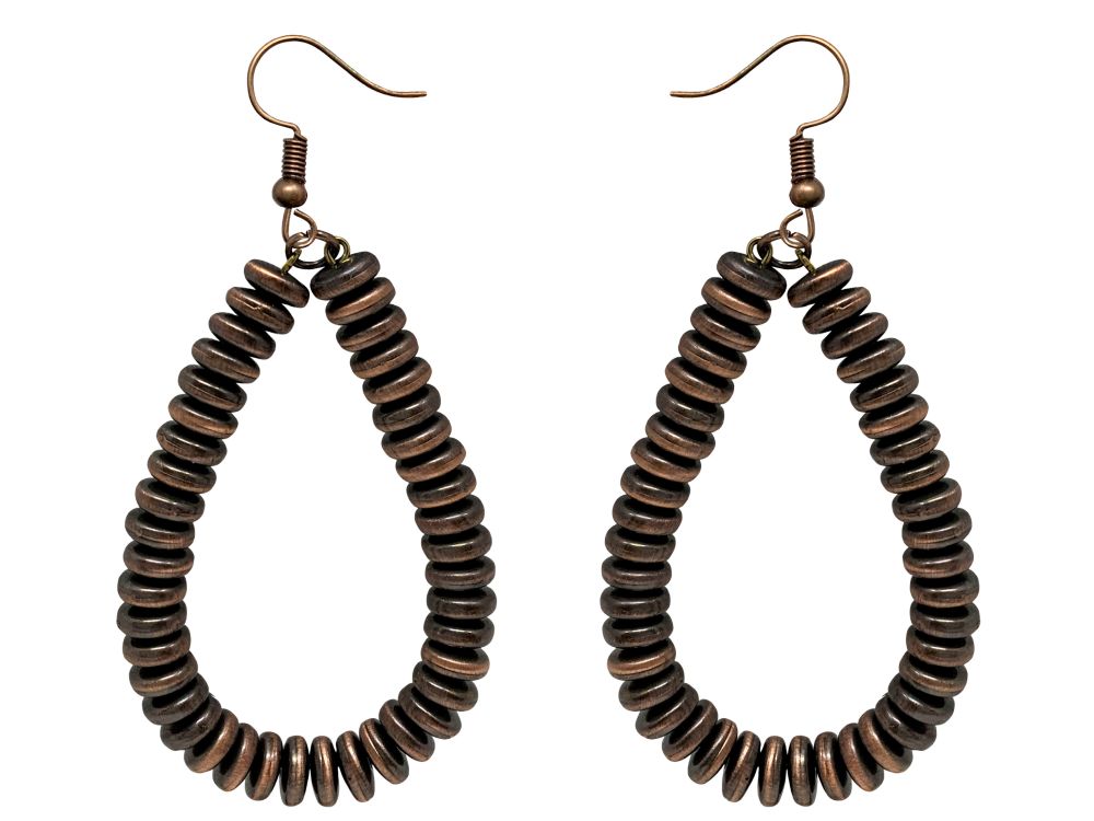 ATTITUDE Brown Teardrop shaped Earrings