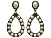 ATTITUDE White Gem Teardrop Shaped Earrings