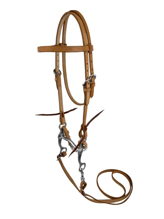 Showman Argentina Cow Leather Bridle with Low Port Bit - Pony/Cobb Size