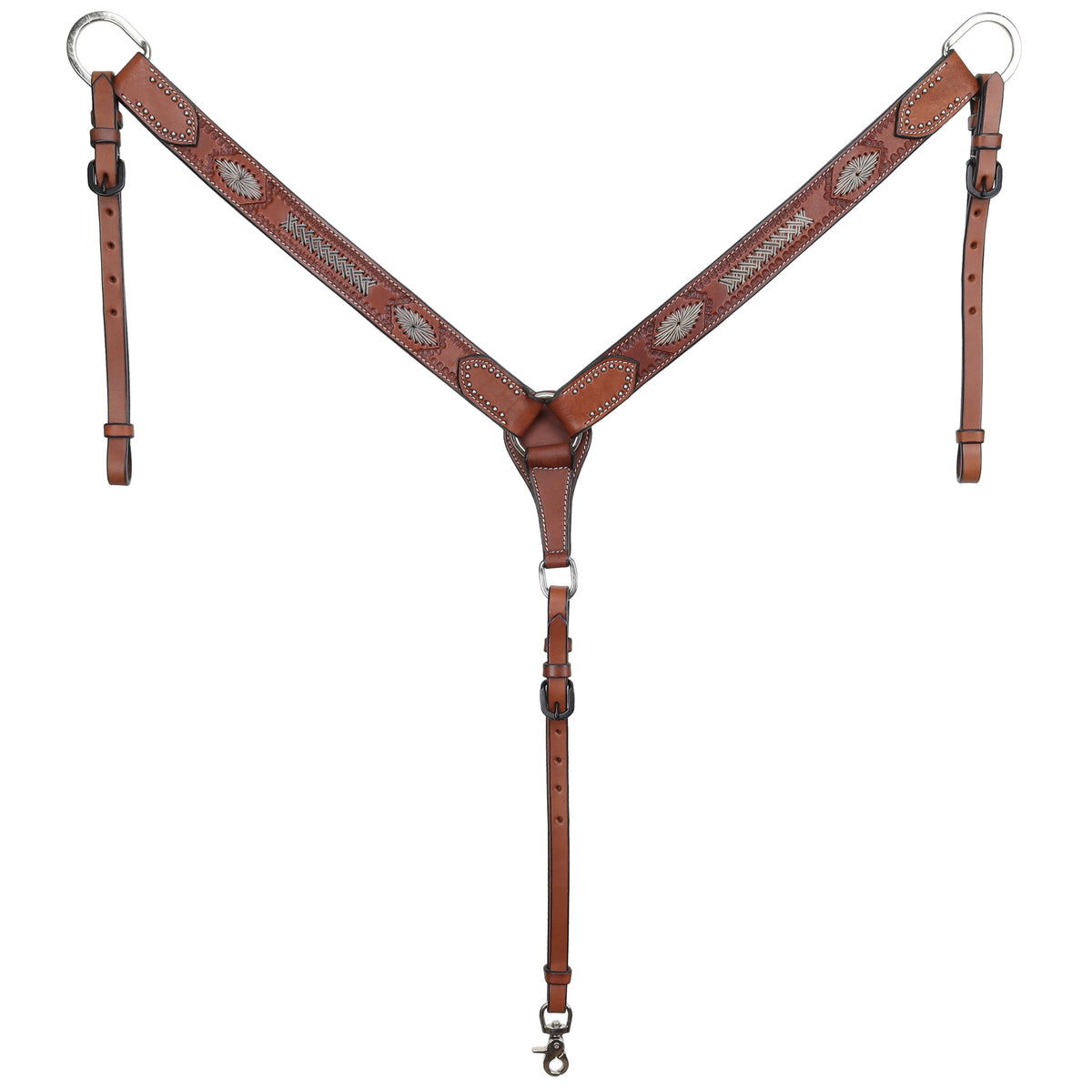 Showman Trail Weave Argentina Cow Leather Breastcollar