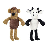 Monkey/Cow Plush Dog Toy with Squeakers
