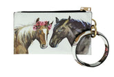 2 Horse Illustration Printed Wristlet
