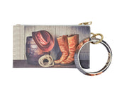 Barrel and Boots Printed Wristlet
