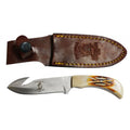 The Bone Collector Fixed Blade Gut Hook Knife with Leather Sheath