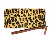 Showman Leopard Printed Hair on Cowhide Clutch Wristlet