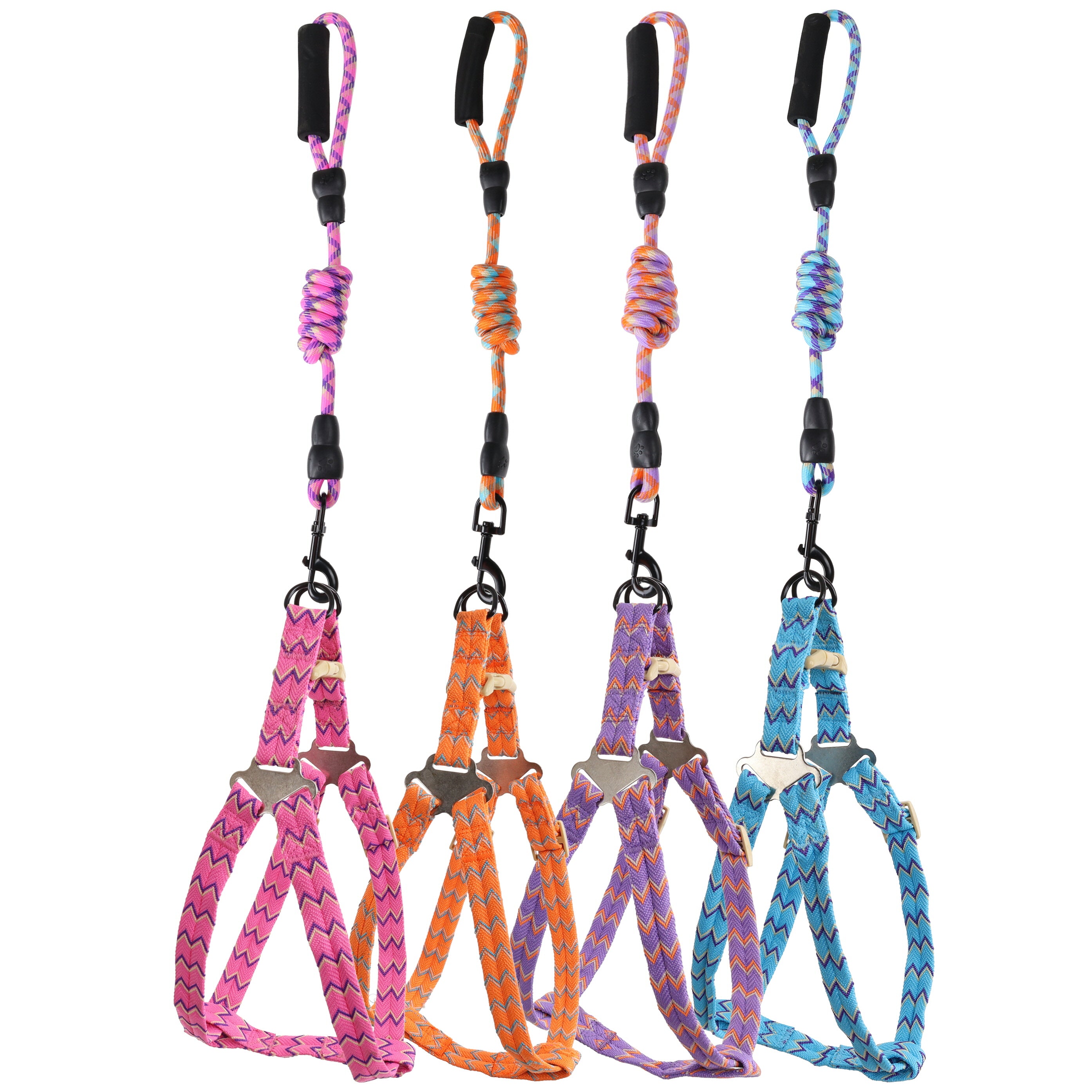 Zig-Zag Dog Harness and Leash Set - Large