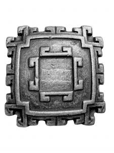 Silver engraved square concho with screw