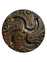 Antique copper engraved concho with screw