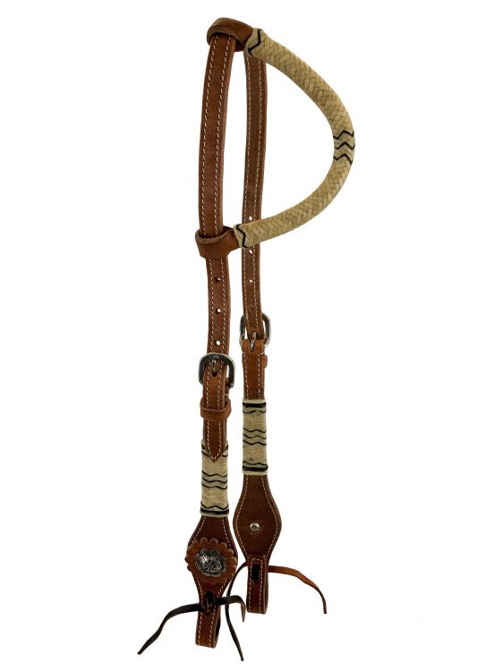 Showman One Ear Headstall with Rawhide Accents