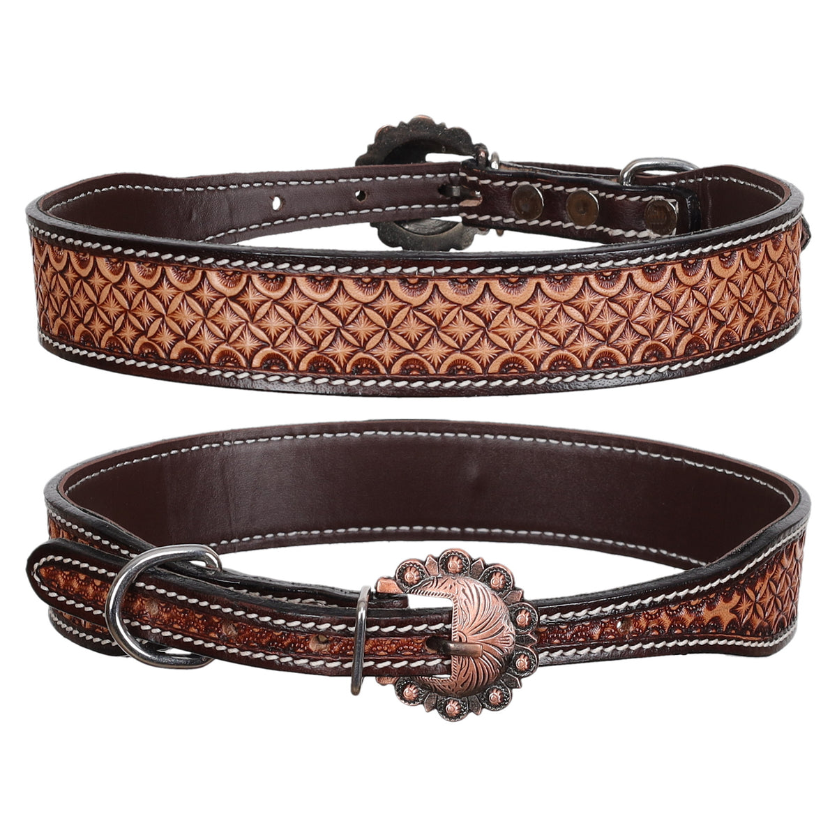 Showman Couture Waffle Leather Dog Collar