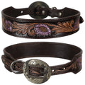 Showman Wild Rose Leather Dog Collar
