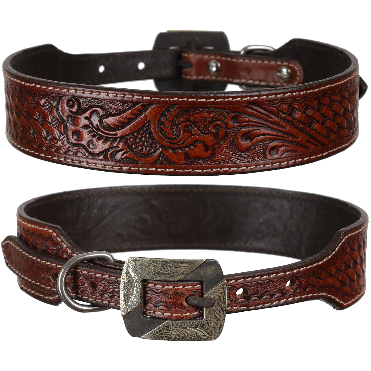 Showman Heritage Bloom Leather Dog Collar