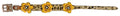Showman Couture Genuine leather dog collar with 3D flower accent on hair on cheetah