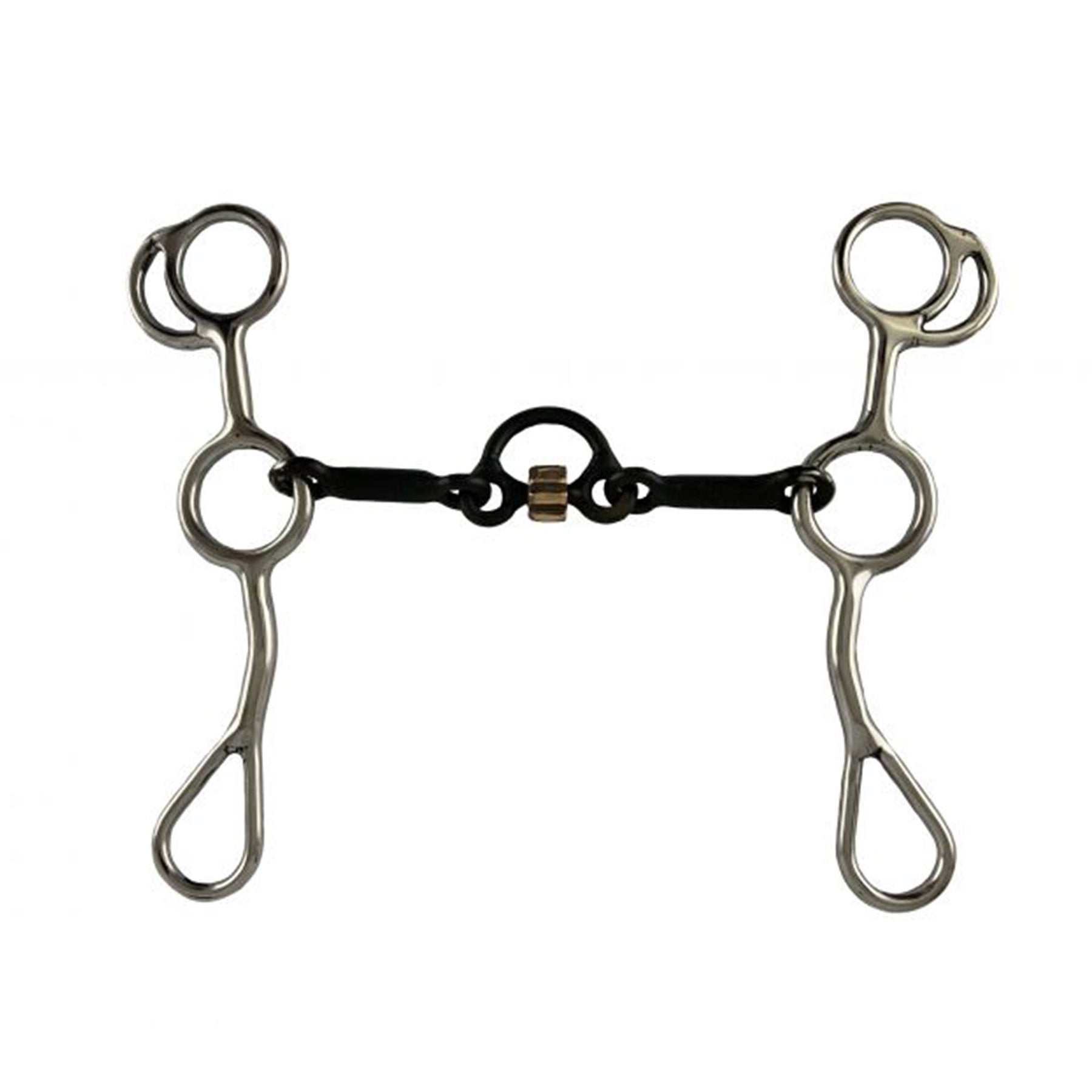 Showman Stainless Steel Sweet Iron Mouth JR Cow-horse bit with Copper Roller