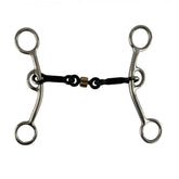 Showman 5" Stainless Steel JR Cow-horse bit with Sweet Iron Mouth and Copper Roller