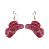 Bling Rhinestone Earring - Pink Hat