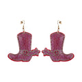 Bling Rhinestone Earring - Pink Boots