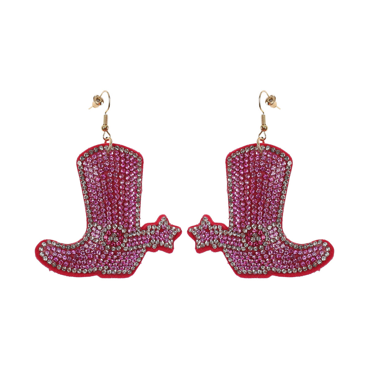 Bling Rhinestone Earring - Pink Boots