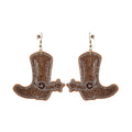 Bling Rhinestone Earring - Gold Boots