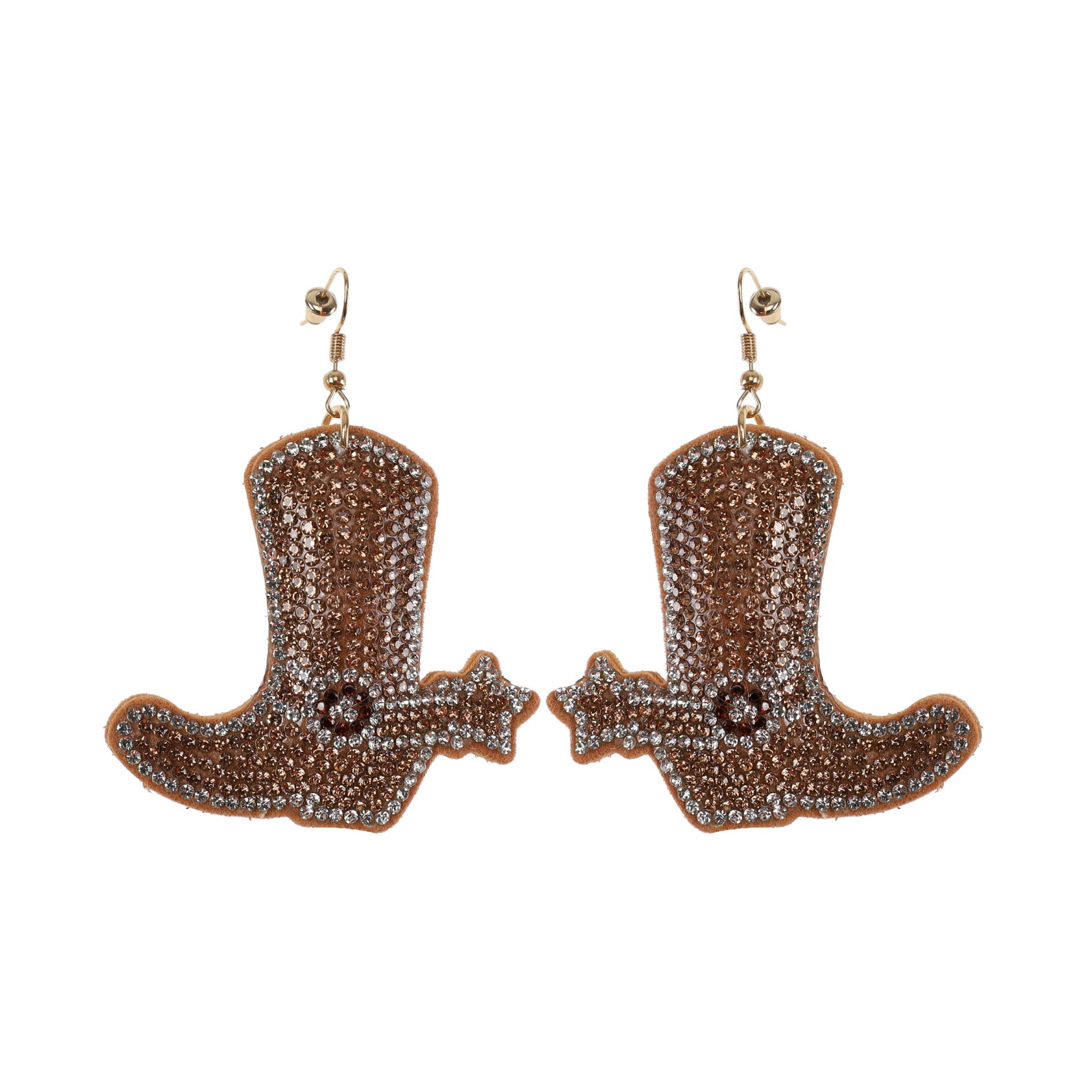 Bling Rhinestone Earring - Gold Boots