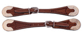 Showman Men's Argentina Cow Leather Spur Straps with Rawhide Overlay Ends