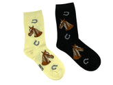 Womens's Western Horse Head Print Fun Design Socks