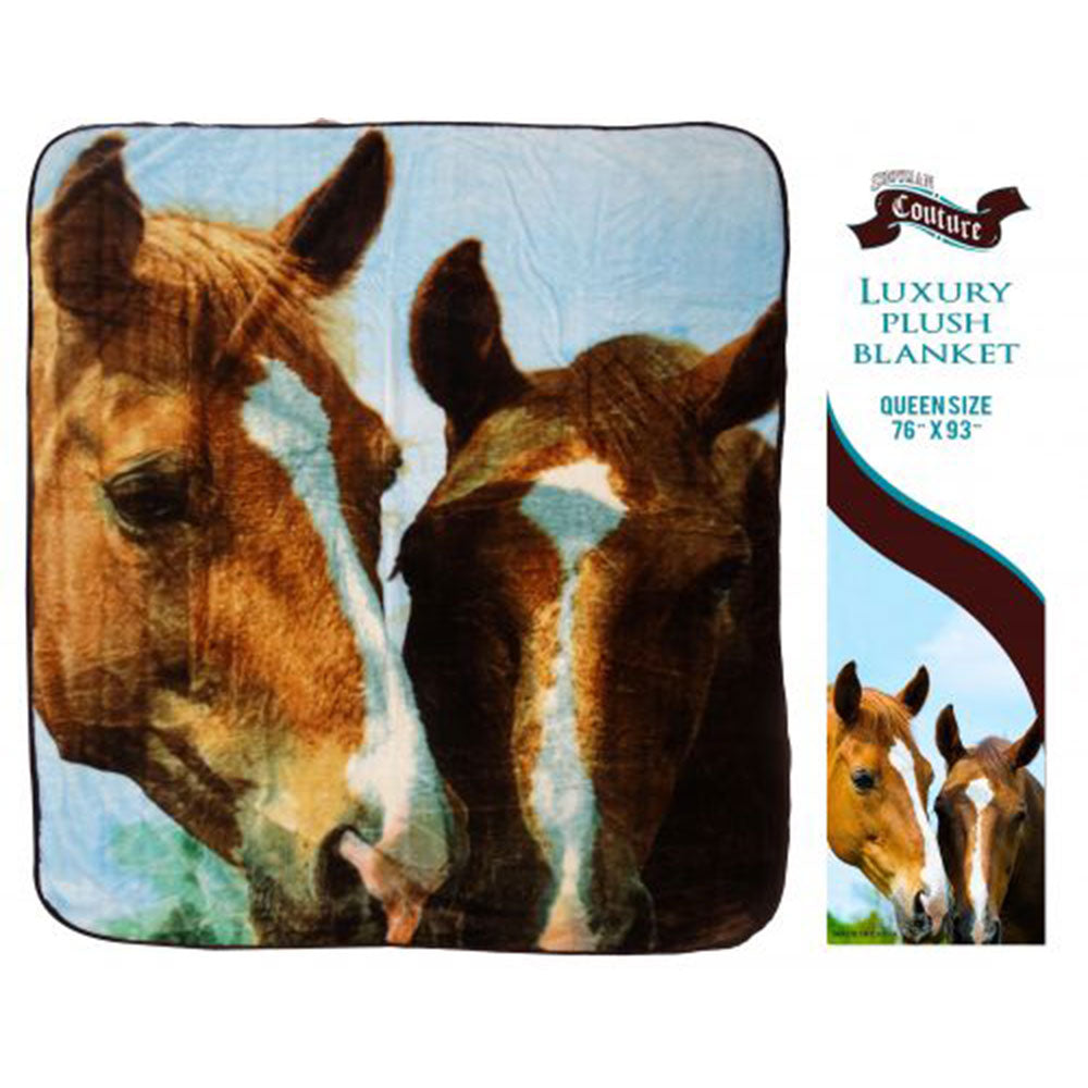 Showman Couture Luxury plush blanket with "Barn Buddies" print