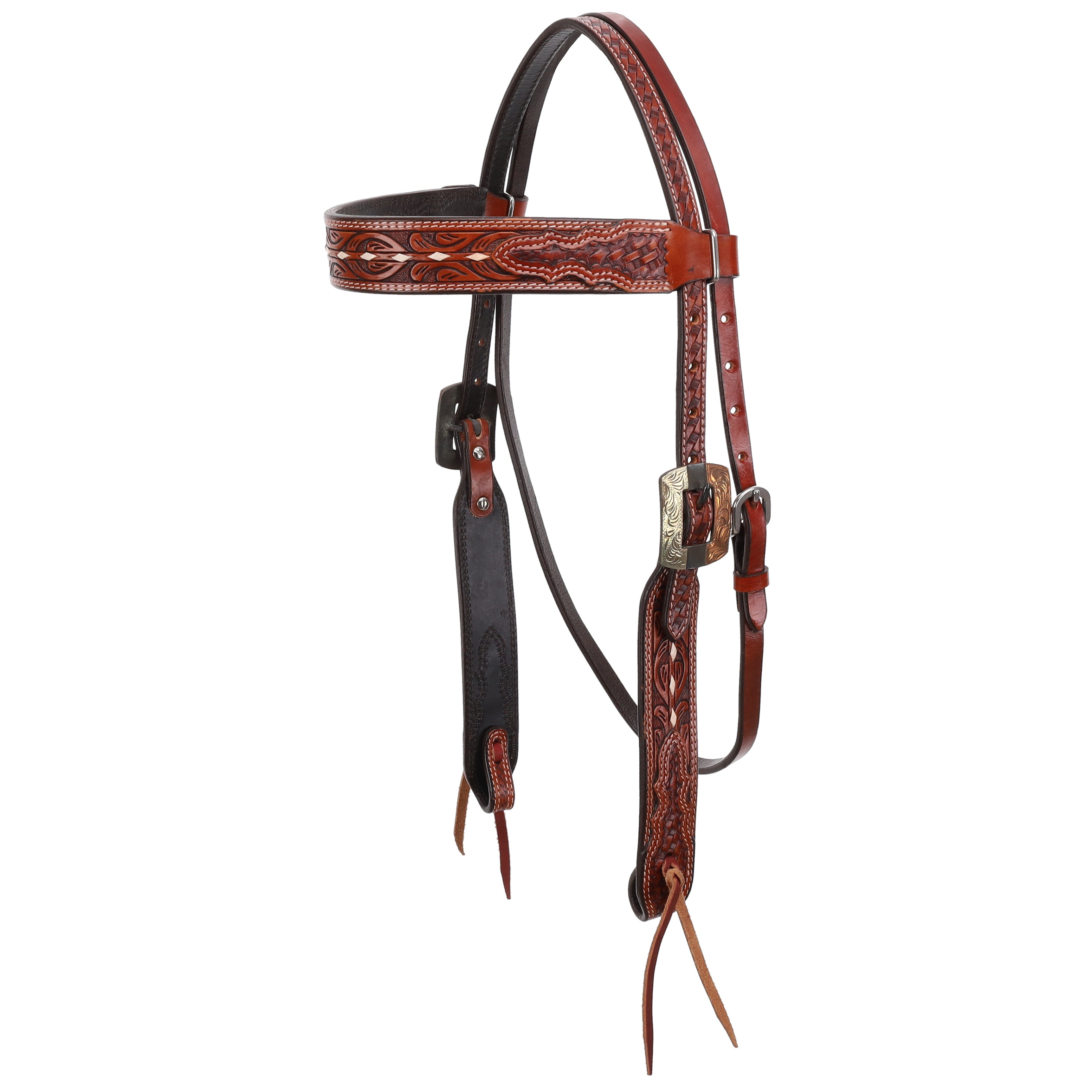 Showman Saddle Stitch Browband Headstall
