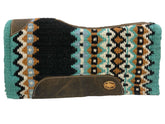 Klassy Cowgirl 28" x 30" Barrel Style Turquoise, orange and black colored memory felt bottom saddle pad - turquoise, orange and black