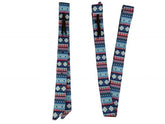 Showman Premium Quality Blue Aztec Print Nylon tie strap and Off Billet set