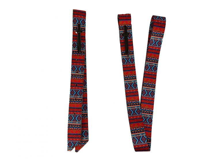 Showman Premium Quality Red Aztec Print Nylon tie strap and Off Billet set