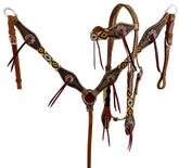 Showman Navajo Beaded Southwest Design medium oil headstall and breast collar set