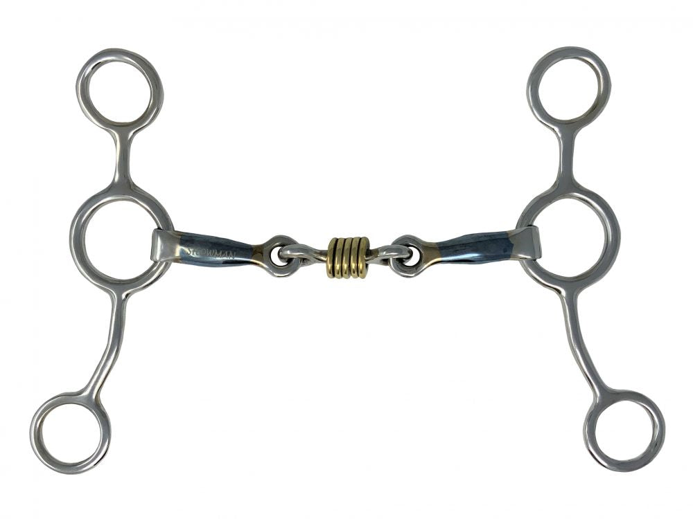 Showman Stainless Steel Junior Cowhorse Bit with Brass Roller Center