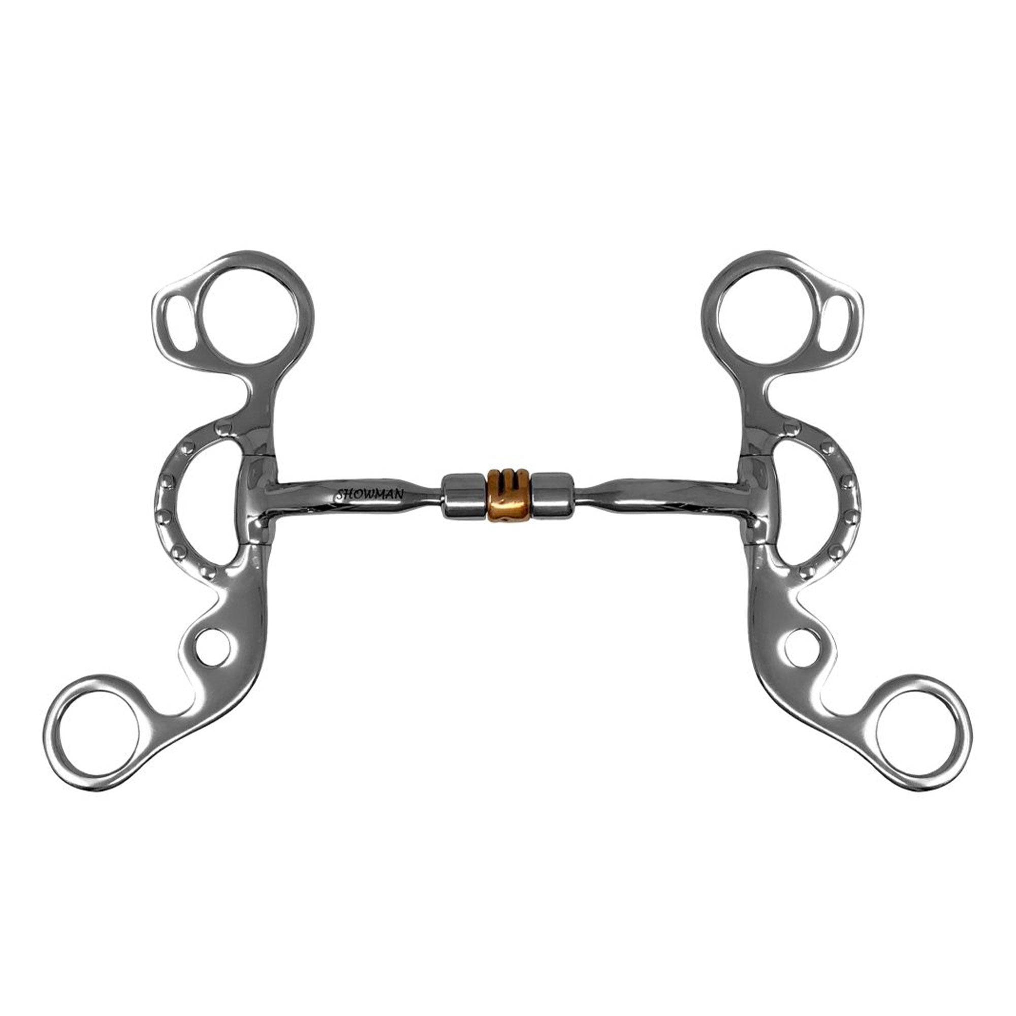 Showman Comfort Jointed Copper Roller Short Shank Snaffle Curb Bit