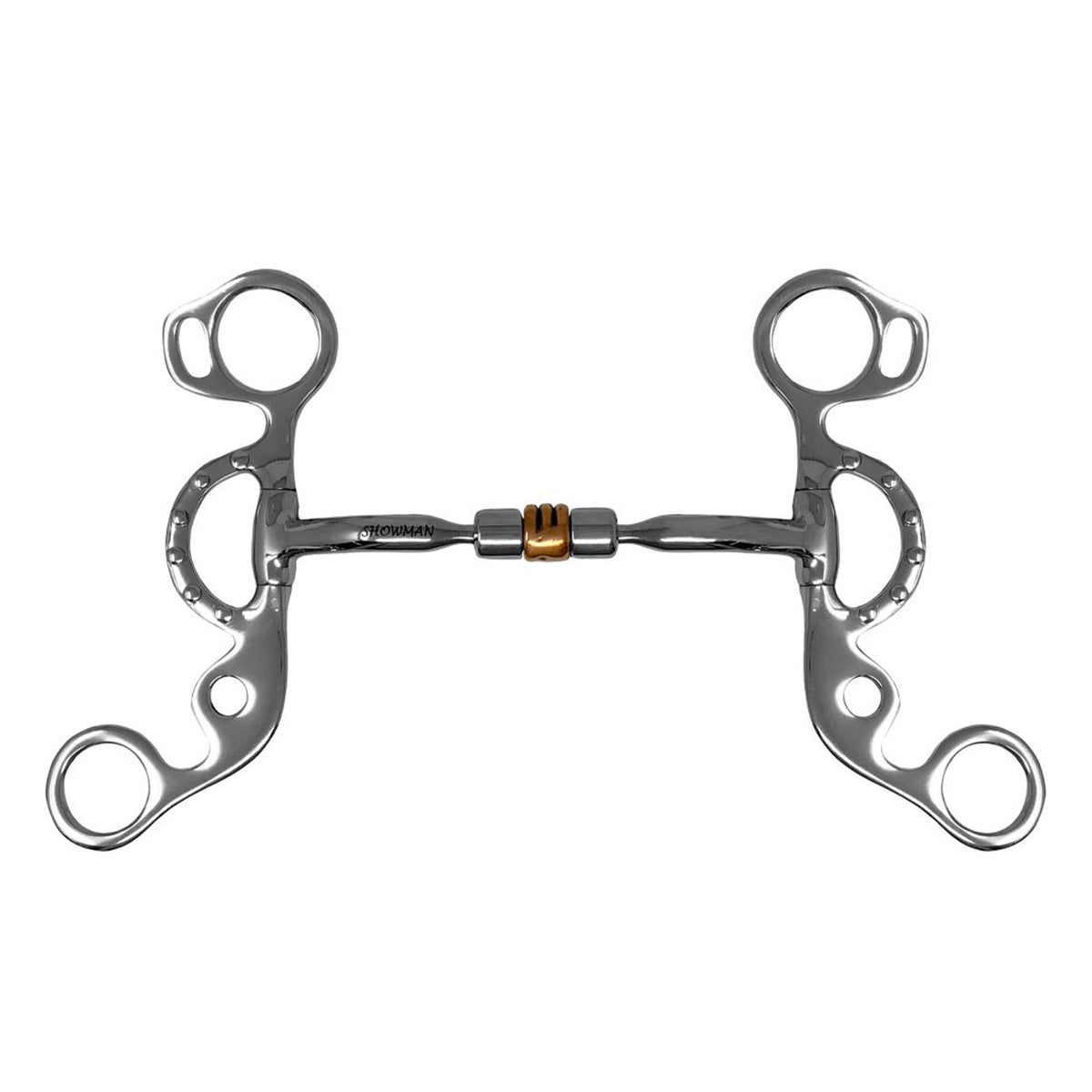 Showman Comfort Jointed Copper Roller Short Shank Snaffle Curb Bit