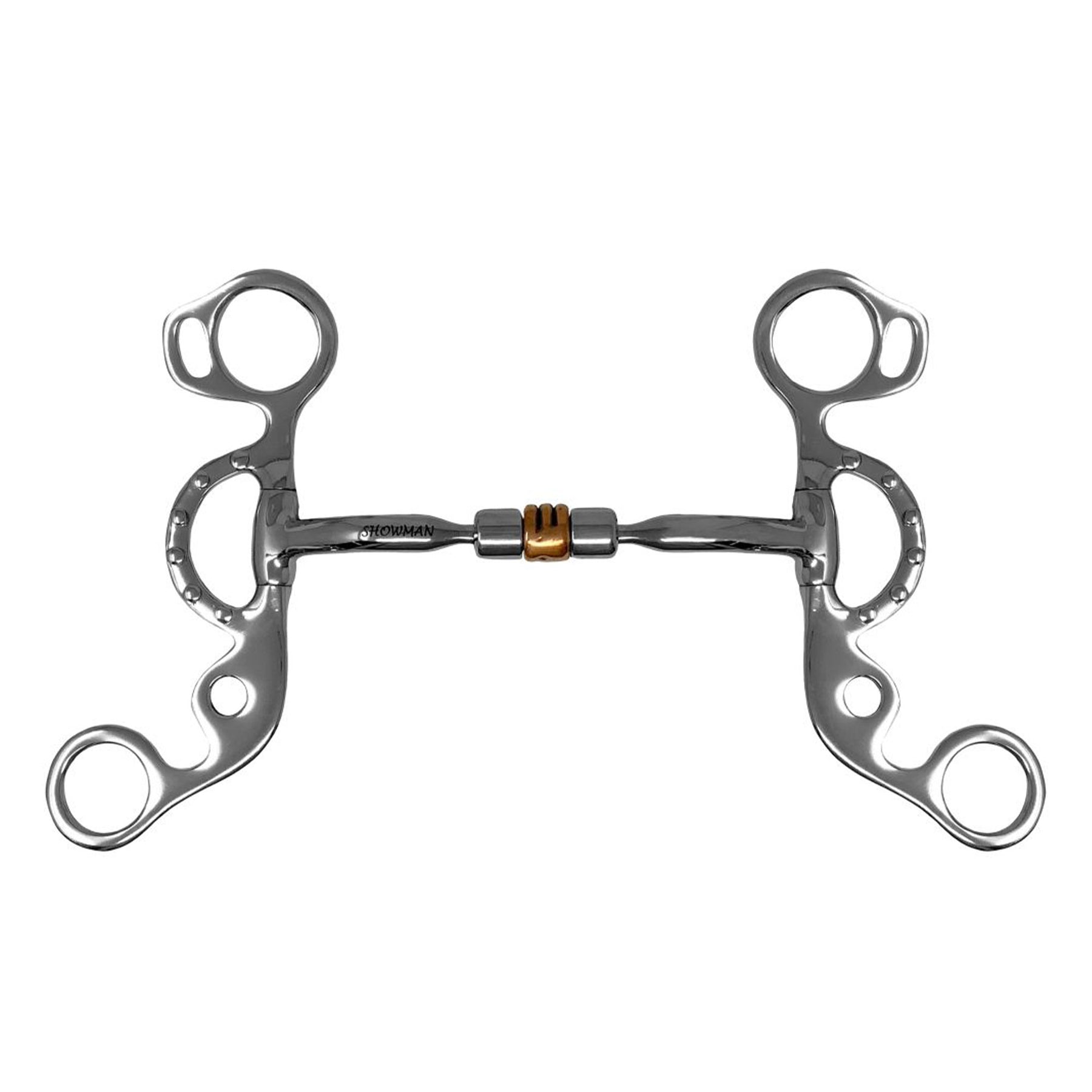 Showman Comfort Jointed Copper Roller Short Shank Snaffle Curb Bit