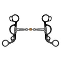 Showman Short Shank Three Piece Sweet Iron Snaffle With Copper Roller