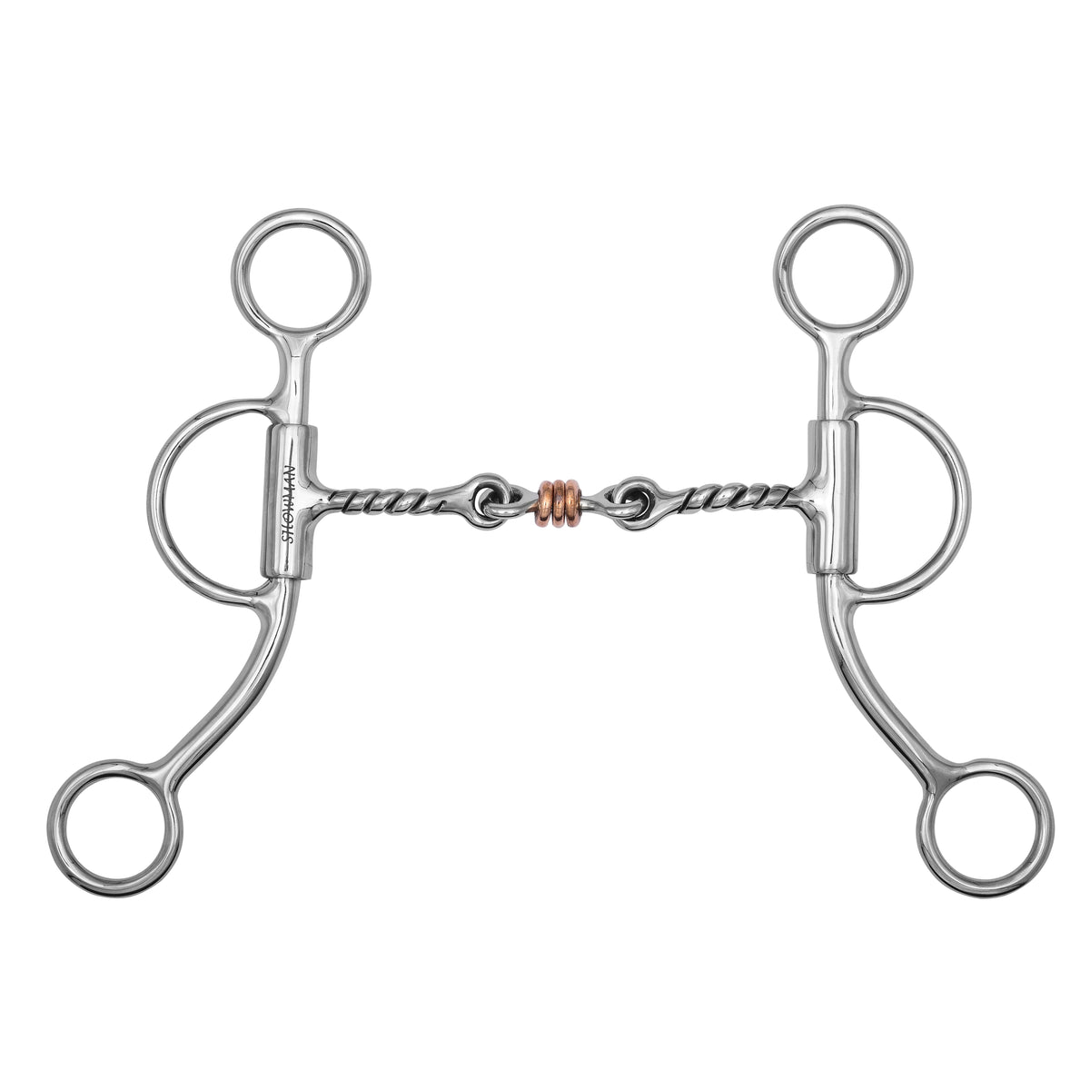Showman Argentine Twisted Bit with Dog Bone and Copper Roller