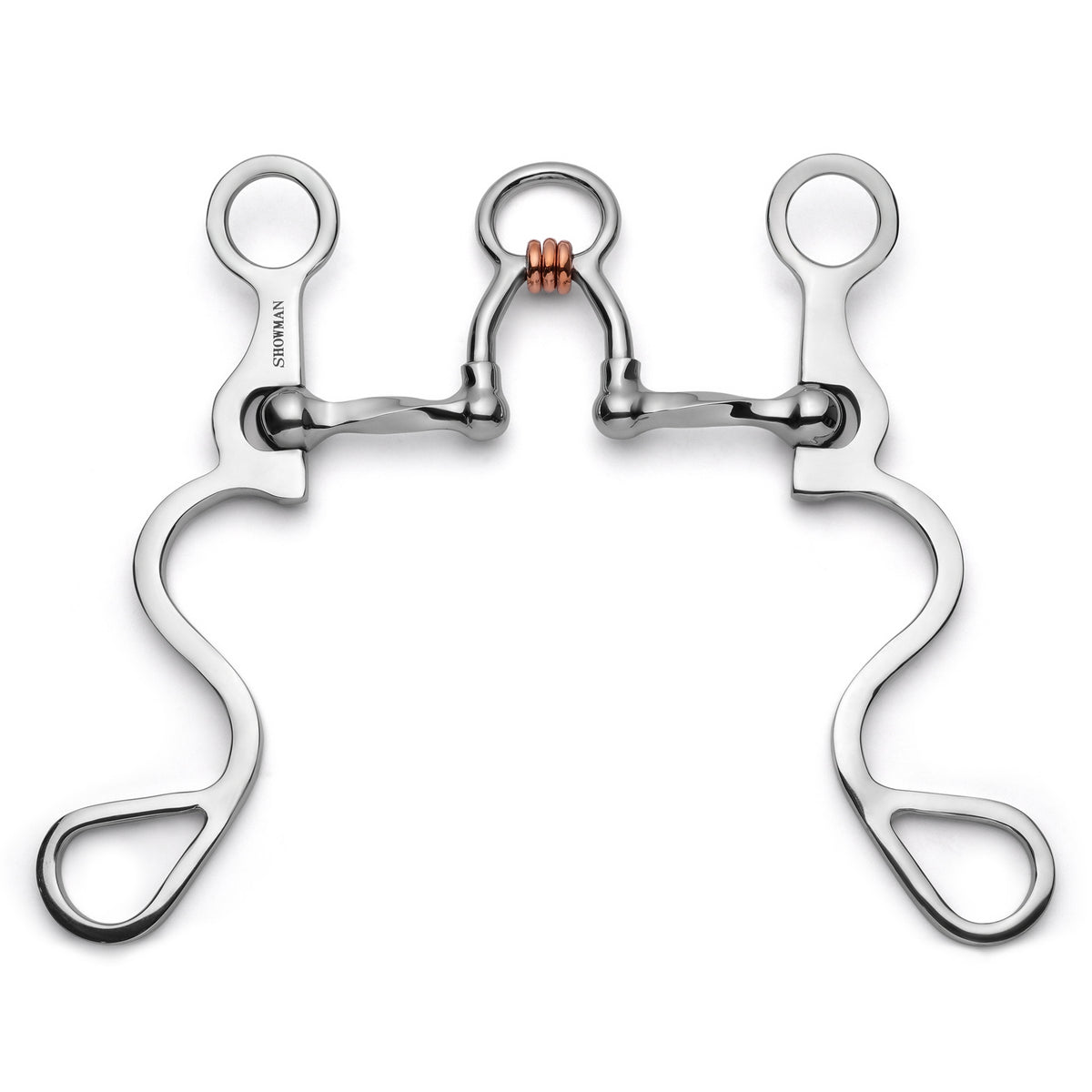 Showman Long S Shank with Slow Twist Ported Copper Rollers