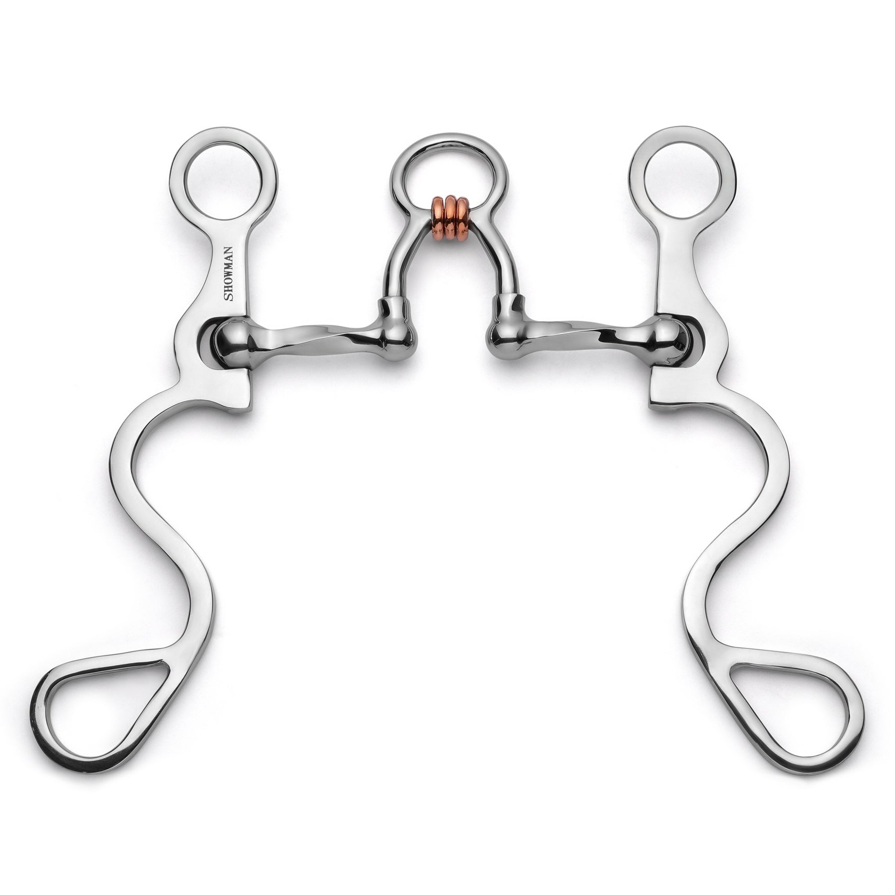 Showman Long S Shank with Slow Twist Ported Copper Rollers