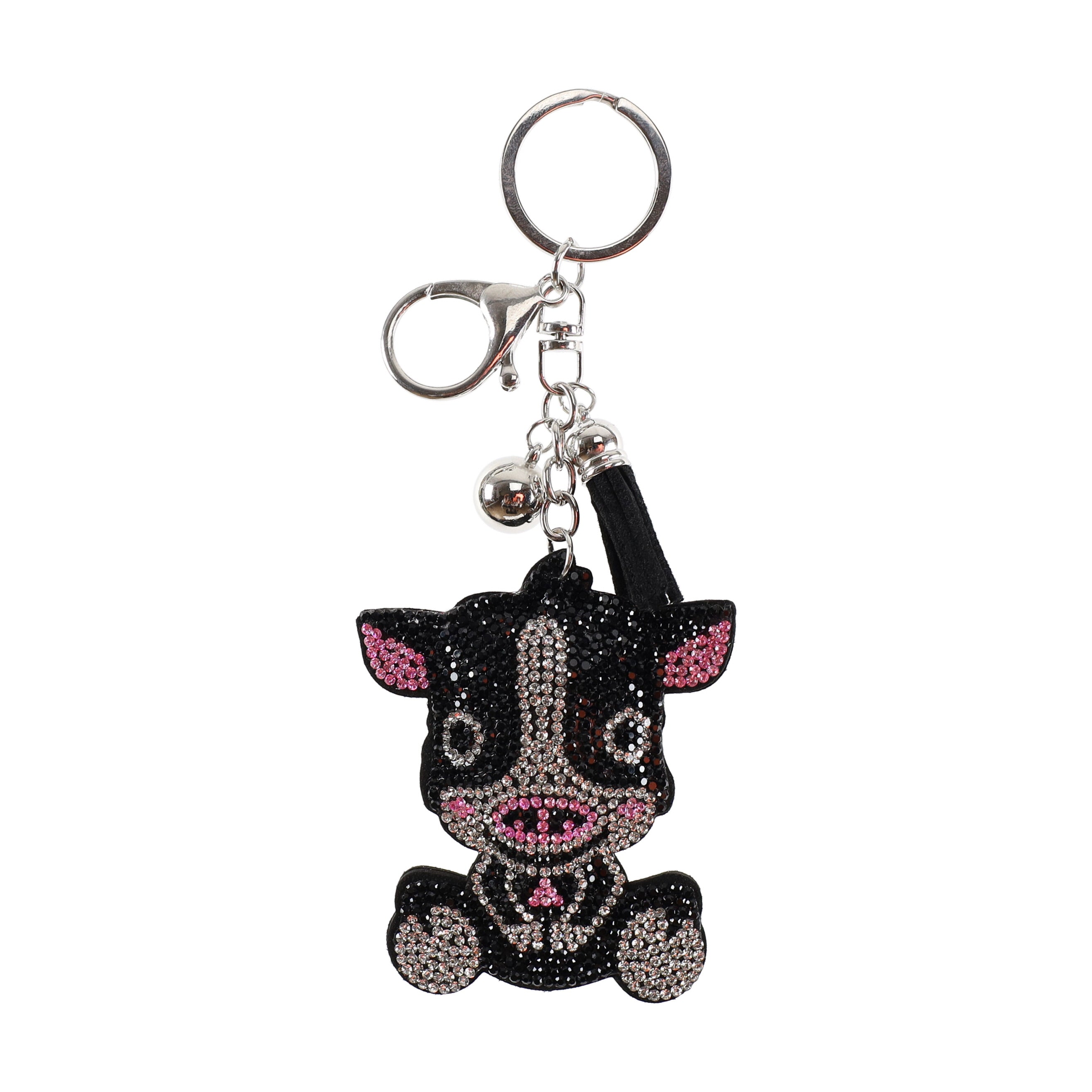 Bling Rhinestone Keychain - Glittering Cow